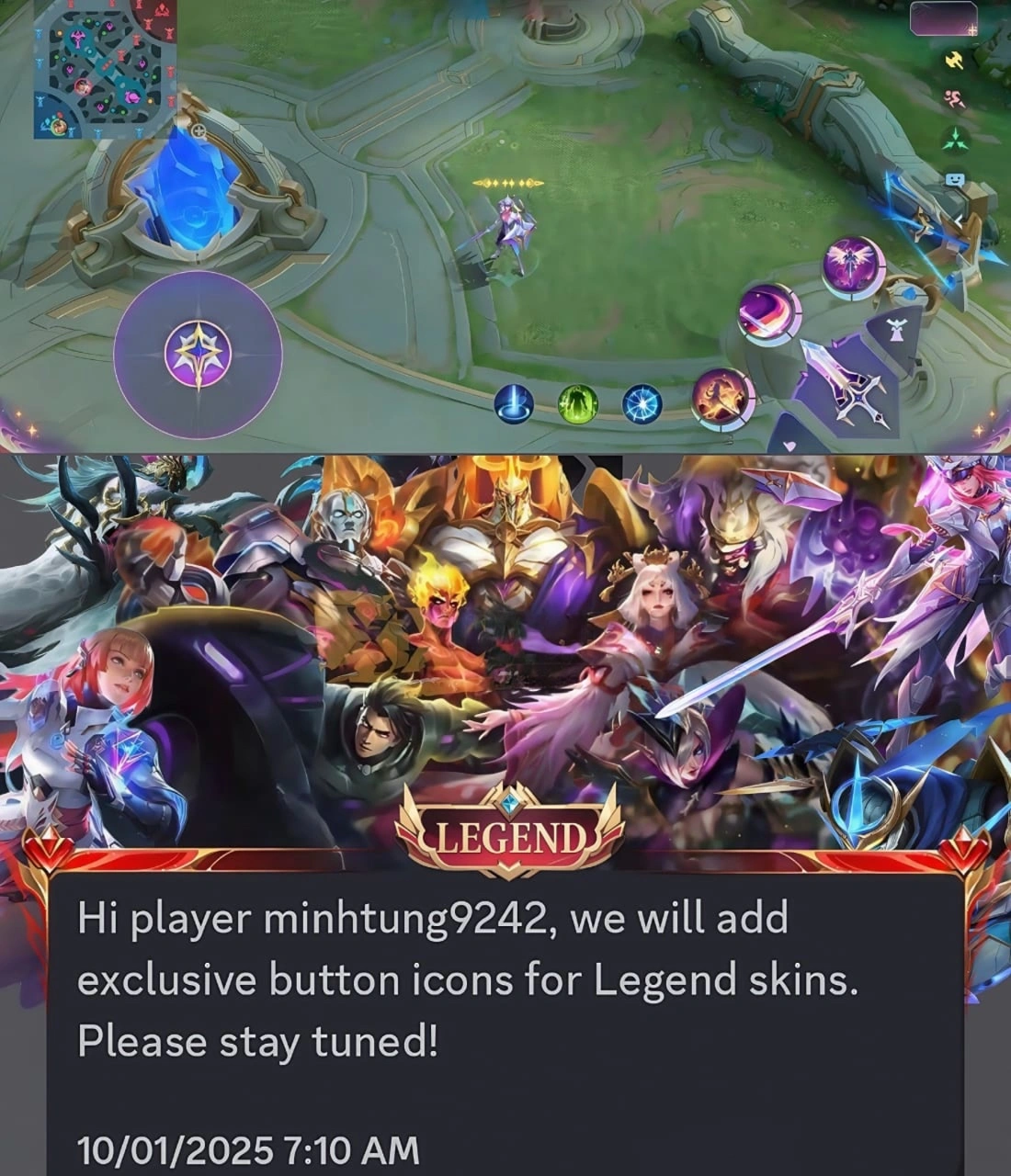 Tombol Khusus Eksklusif Skin Legend